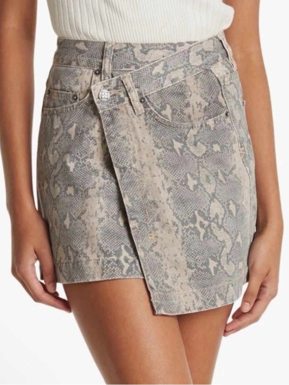 Ksubi Snakeskin Asymmetrical Skirt - SZ 24